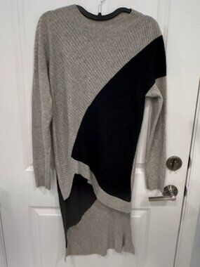 Robert Rodriguez Wool Cashmere Color Block Asymmetric Sweater
